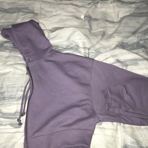 A cropped zip up hoodie